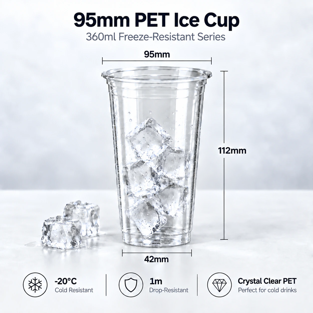 360ml freezer-resistant PET cup