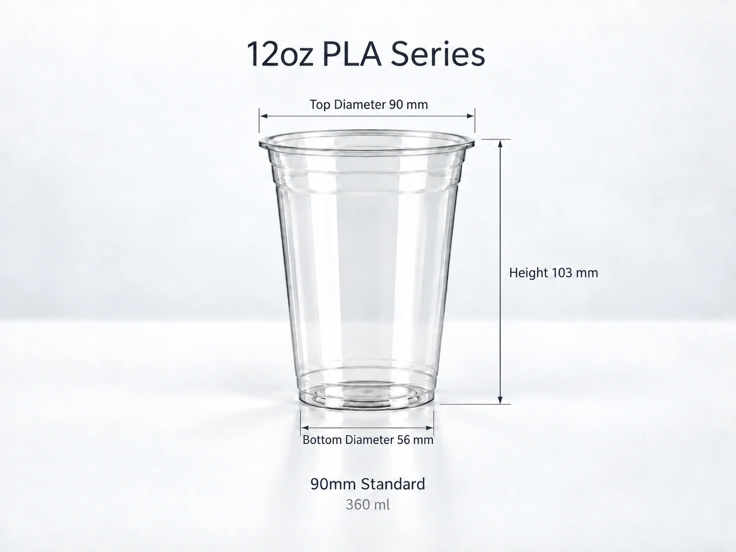 12oz PLA cup specification visual