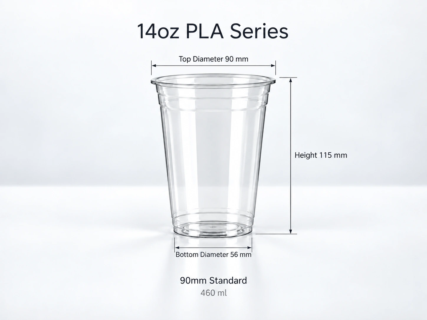 14oz PLA cup specification visual