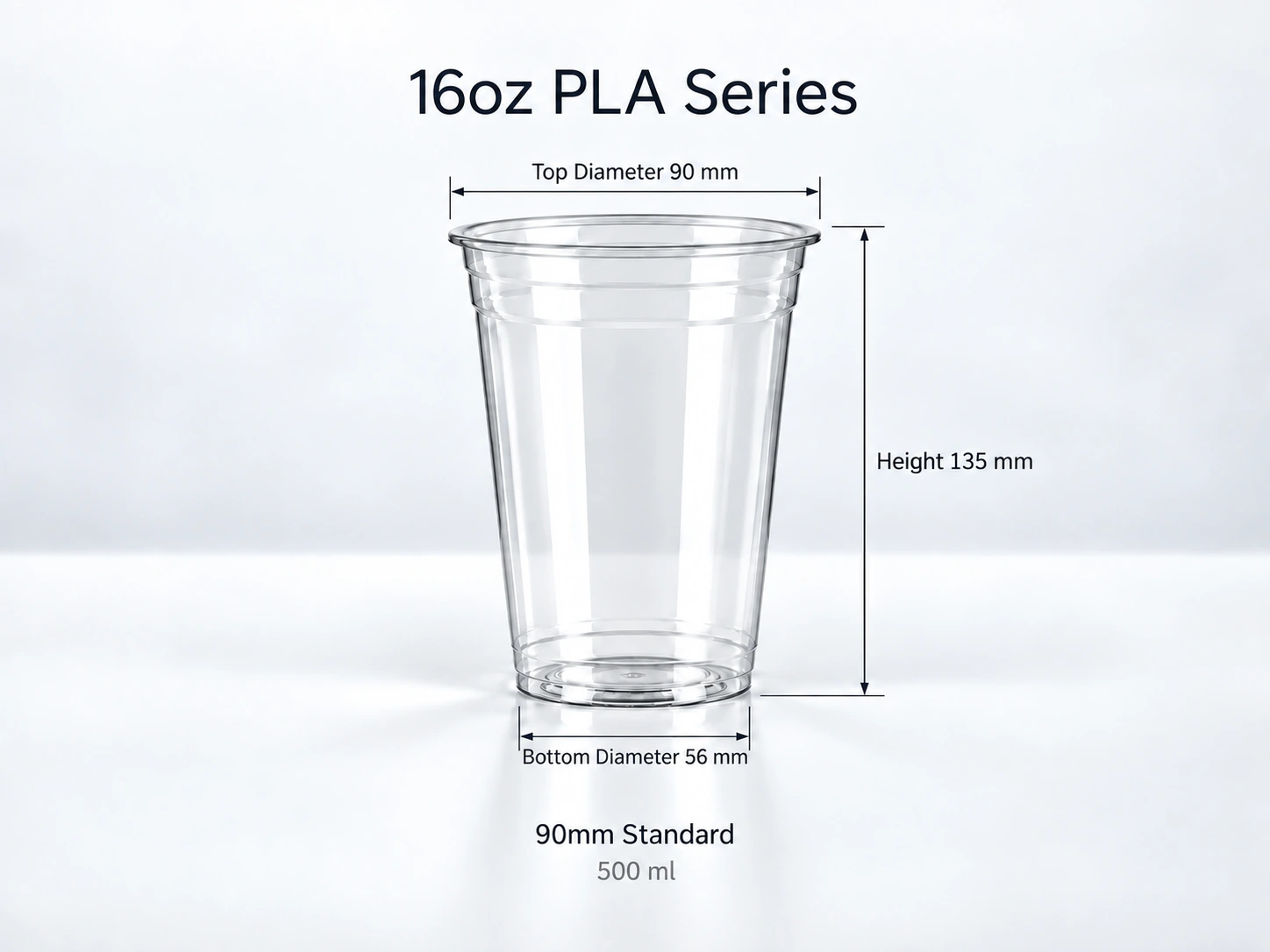 16oz PLA cup specification visual