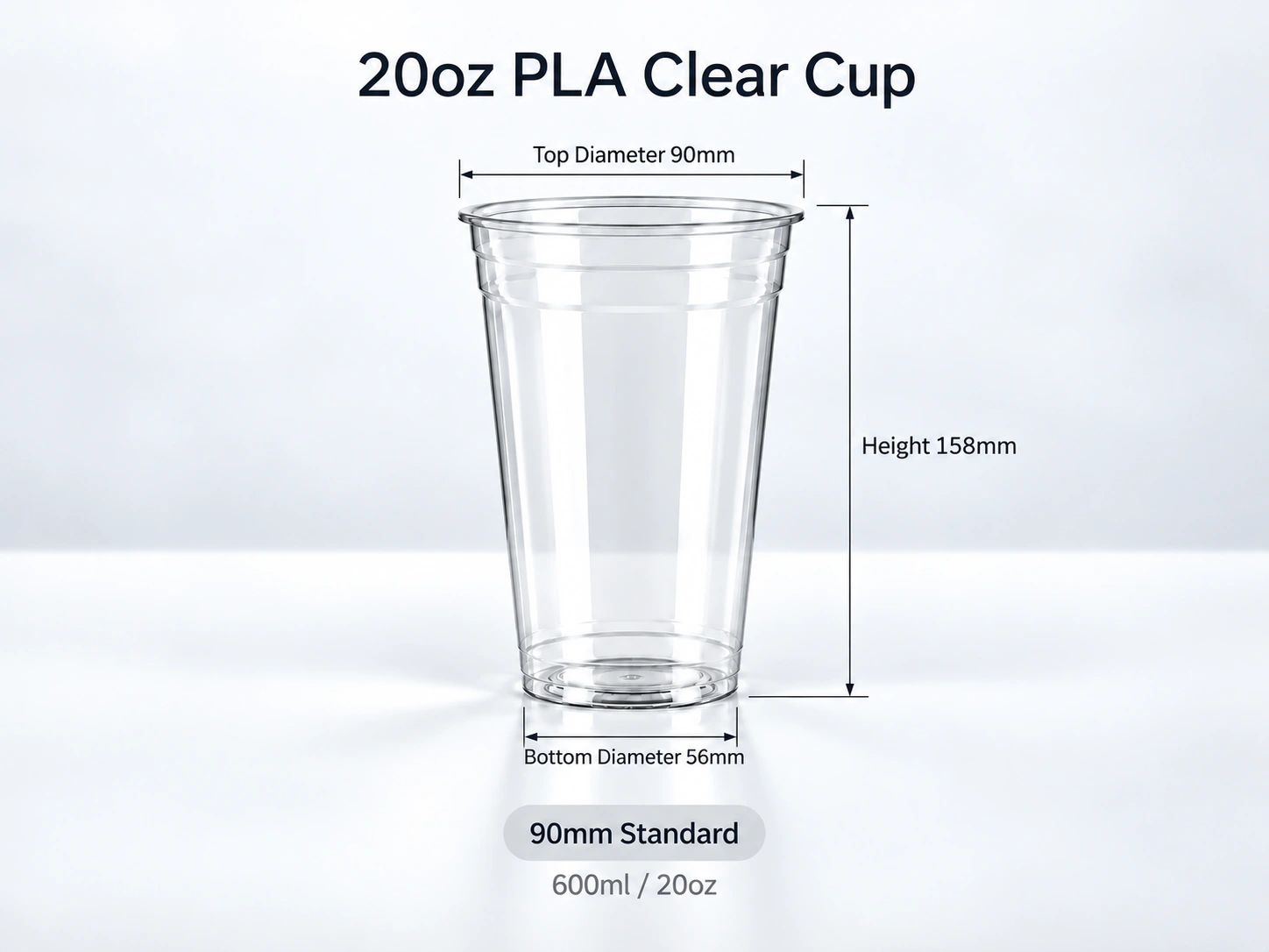 20oz PLA cup specification visual