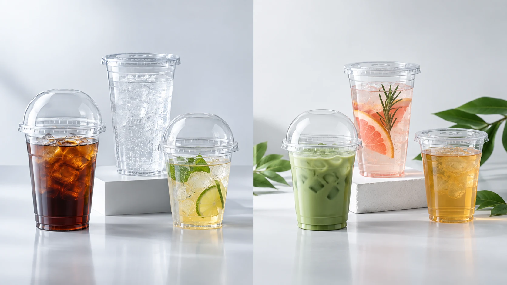 Clear cup material options for PET and PLA project comparison